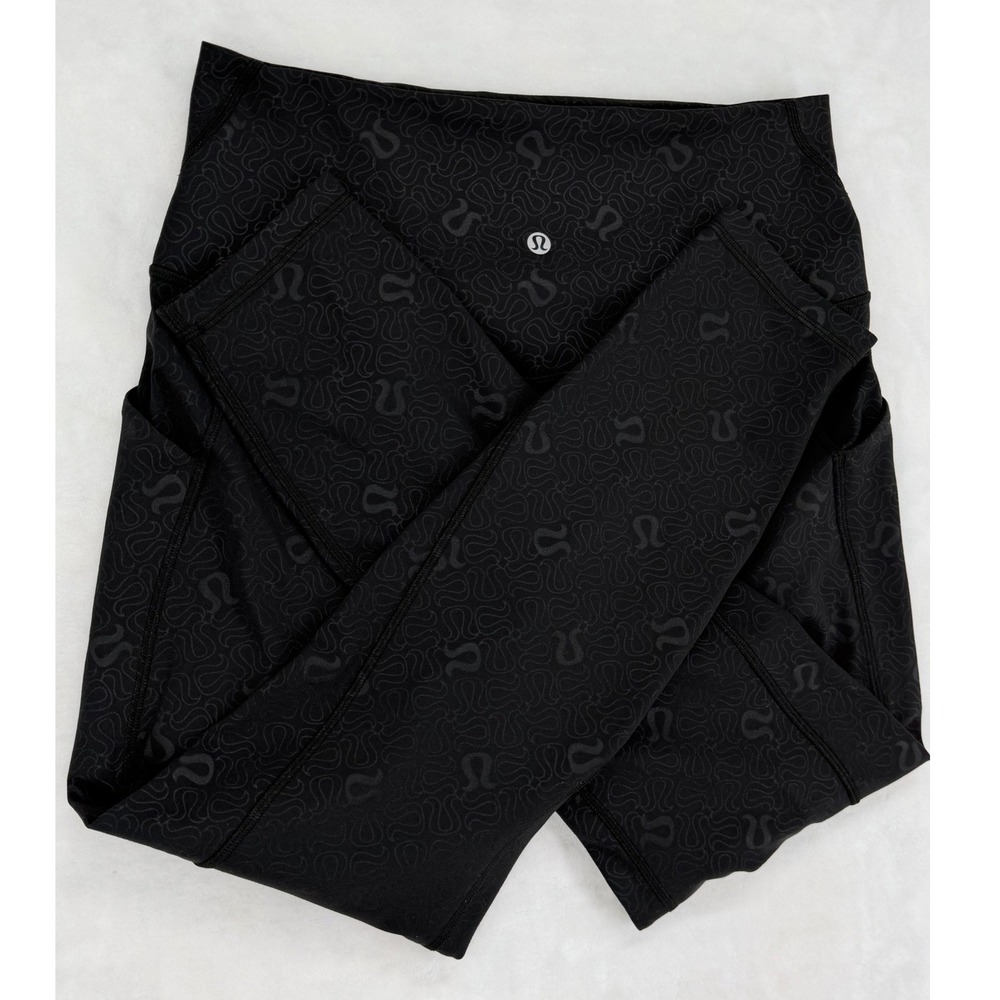 Lululemon Align Pant High-Rise Tight 25" Yogo Logo Black LW5EIDS Size 10